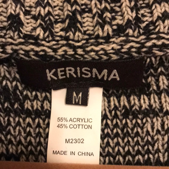 NWOT Kerisma sweater with black and gray accents - Picture 3 of 4